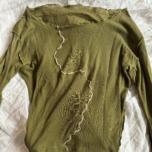 Baserange bateau neck green long sleeve